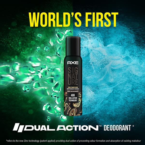 Axe Signature Dark Temptation Smooth Chocolate Fragrance 72H Dual Action Technology Body Deodorant 154ml - Men Deodorants/Roll-Ons