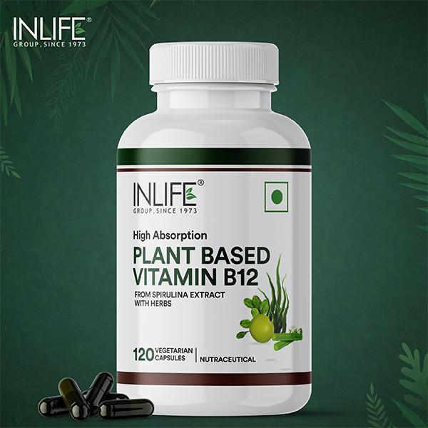 INLIFE High Absorption Plant Based Vitamin B12 Veg Capsules 120's - Multi-Vitamins