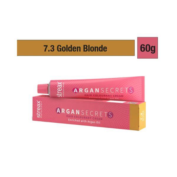 Streax Professional Argan Secret Hair Colourant Cream - Golden Blonde 7.3 60 gm - Crème