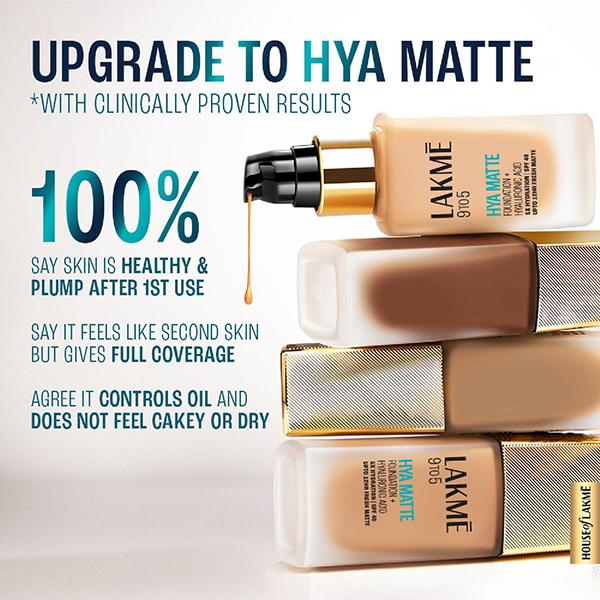 Lakme 9To5 Hya Matte Foundation + Hyaluronic Acid Cool Ivory 25 ml - Foundation
