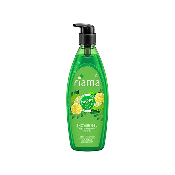 Fiama Happy Naturals Shower Gel, Yuzu and Bergamot with 97 Percent Natural Origin Content, Skin Conditioners 500 ml - Shower Gels & Body Wash