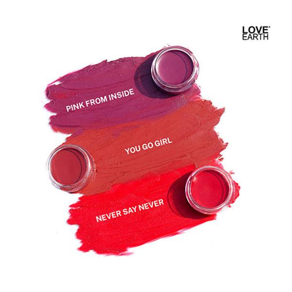 Love Earth Lip Tint & Cheek Tint Multipot - Pink From Inside - Purple 8 gm - Lip Stains & Tints