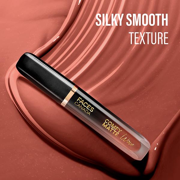 Faces Canada Comfy Matte Wow Liquid Lipstick - Choco Couture 01, One Swipe Application 3.8 ml - Liquid Lipsticks