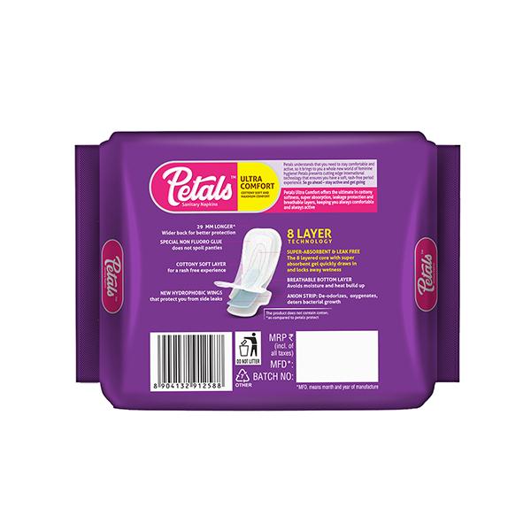 Petals Ultra Comfort Wings Sanitary Napkins (XL) 8's - Sanitary Napkins