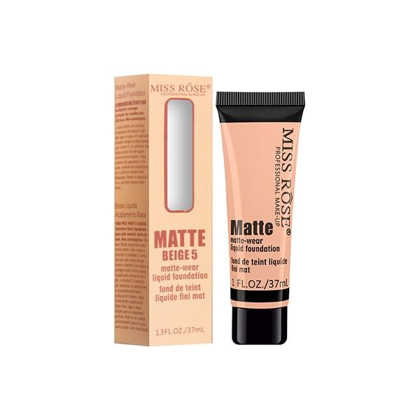 Netmeds | Miss Rose Matte Finish Liquid Foundation Tube Matte Beige5 7601 - 039 05 37ml