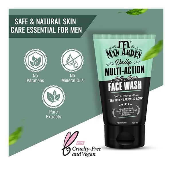 Man Arden Daily Multi-Action Anti-Acne Face Wash 100 ml - Face Washes