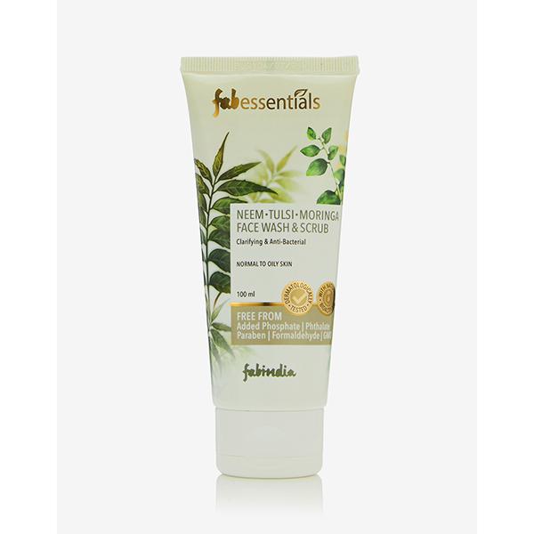 Fabessentials Neem Tulsi Moringa Face Wash & Scrub 100 ml - Face Scrubs