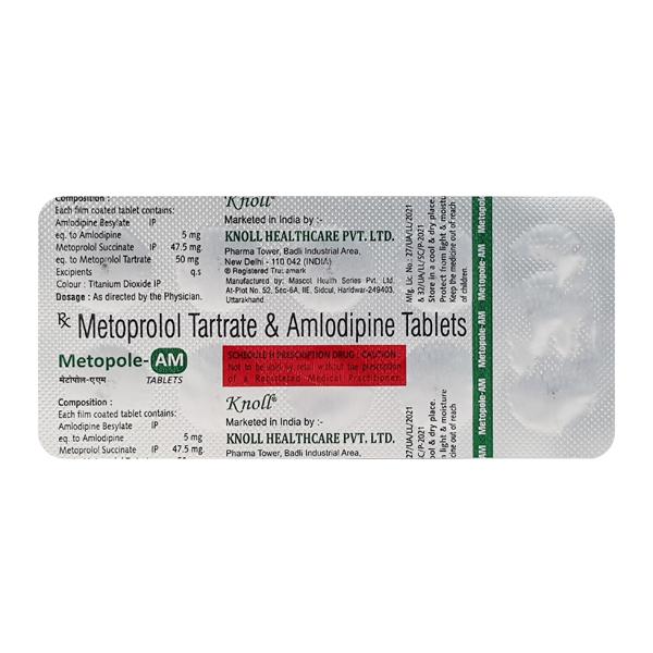 METOPOLE AM 50mg Tablet 10's - Hypertension-Bet