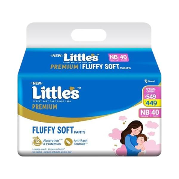 Netmeds | Little's Premium Fluffy Soft Baby Pants NB 40's