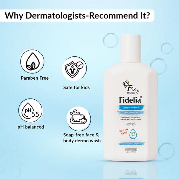 Fixderma Fidelia Gentle Skin Cleanser Face Wash for Unisex 250 ml - Face Wash & Cleansers