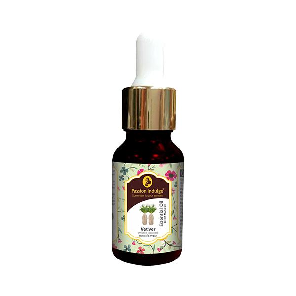 Passion Indulge Vetiver Essential oil for Anti-Scar, Anti-oxidant, skin tonic, prevents Premature ageing-10 ml - Essential Oils