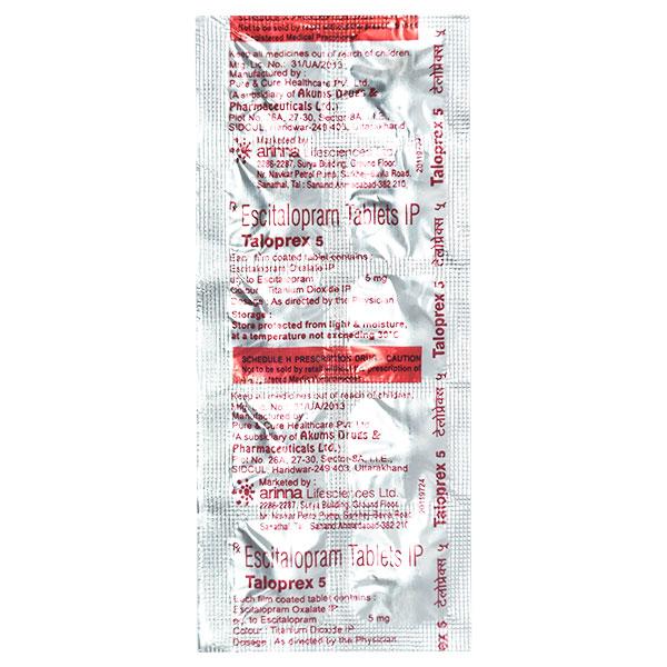 Taloprex 5mg Tablet 10'S - Depression-Ant