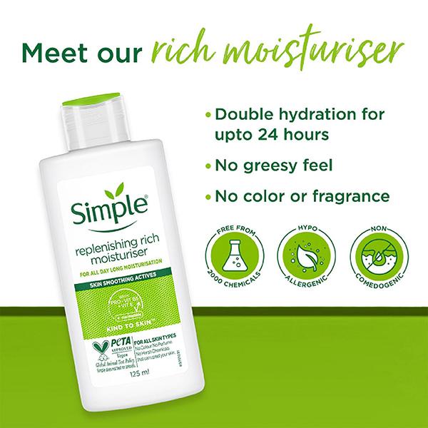 Simple Kind To Skin Replenishing Rich Moisturiser 125 ml - Face Moisturizers