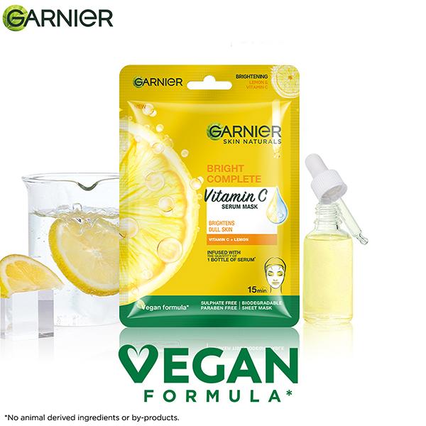 Garnier Skin Naturals Bright Complete Face Serum Sheet Mask (Yellow) 28 gm - Sheet Masks