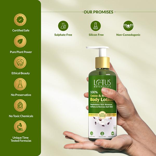 Lotus Botanicals 100% Cocoa & Murumuru Body Lotion, Moisturizes Dry Skin, All Skin Types 280 ml - Face Moisturizers