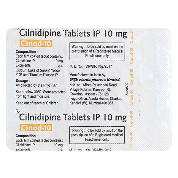 CINOD 10mg Tablet 20's - Hypertension-Cal