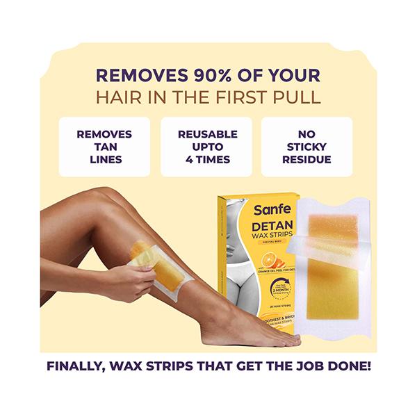 Sanfe Detan Wax Strips To Remove Tan And Body Hair 20's - Hair Waxes