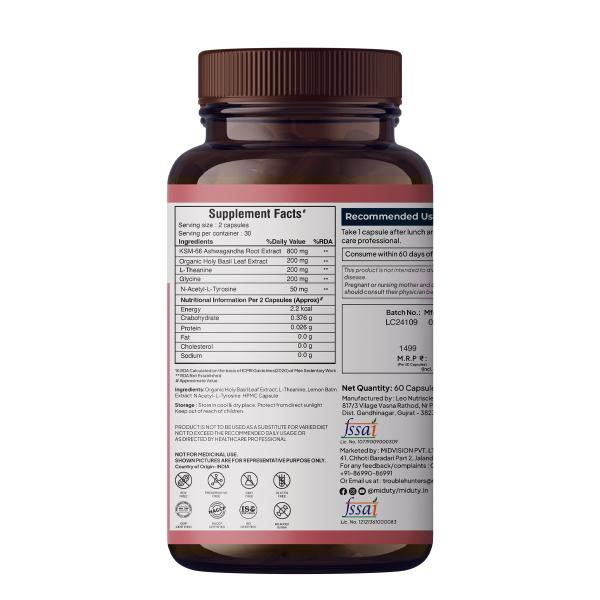 Miduty Anxiety+ Anger+Mood+Calm Capsule 60's - Mental Health