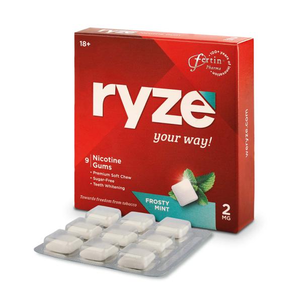 Netmeds | Ryze 2 mg Nicotine Gums - Frosty Mint 9's