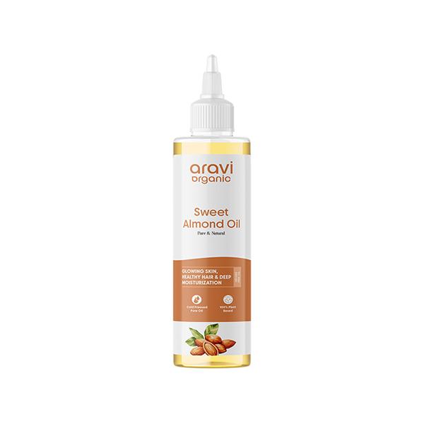 Netmeds | Aravi Organic 100% Pure and Natural Cold Pressed Almond Carrier Hair Oil 200 ml