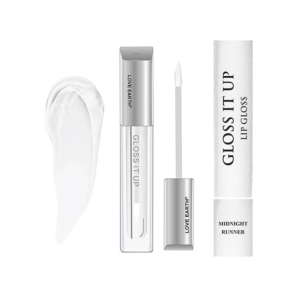 Love Earth Liquid Lip Gloss Midnight Runner for Soft & Dewy Lips Enriched with Vitamin E & Almond Oil, Shiner for Moisturizing Lips (Transparent) 3 ml - Lip Glosses
