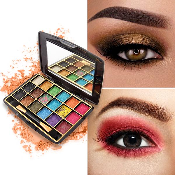 Miss Rose 18 Color Metallic Eyeshadow Palette 7001 - 402 M02 20 gm - Face Palettes