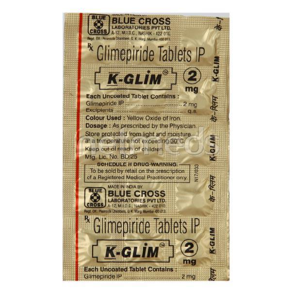 K Glim 2mg Tablet 15'S - Diabetes-Ant