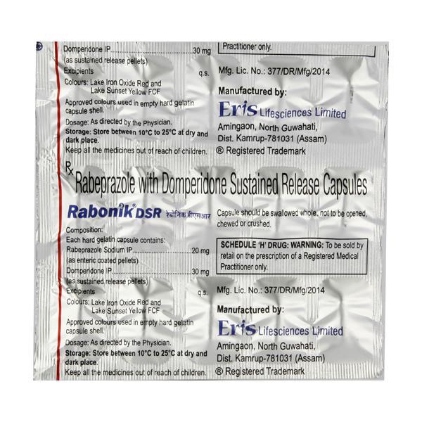 Rabonik DSR 20mg Capsule 15'S - Ulcer/Reflux/Flatulence-Aaa