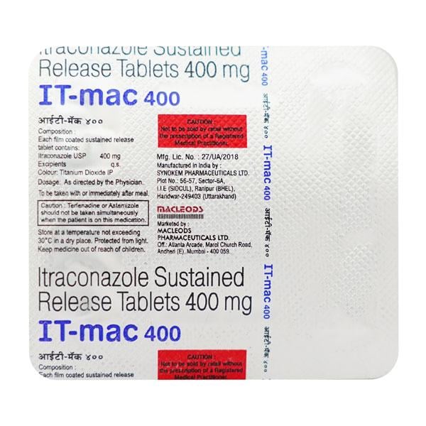 IT Mac 400mg Tablet 4'S - Fungal Infections-Anf