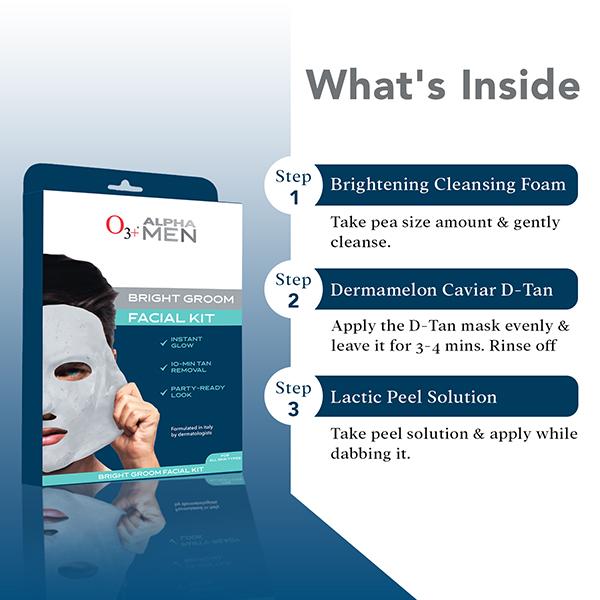 O3+ Alpha Men Bright Groom Facial Kit 1's - Facial Kits