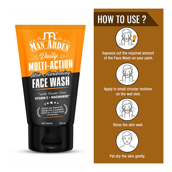 Man Arden Daily Multi-Action Skin Awakening Face Wash 100 ml - Face Washes