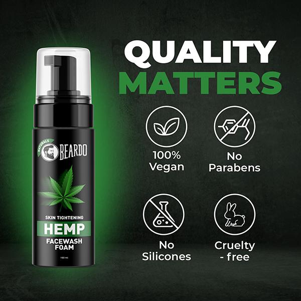 Beardo Skin Tightening Facewash Foam - Hemp 100 ml - Face Wash & Cleansers