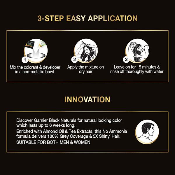 Garnier Black Naturals, Shade 3 Brown Black 1's - Crème