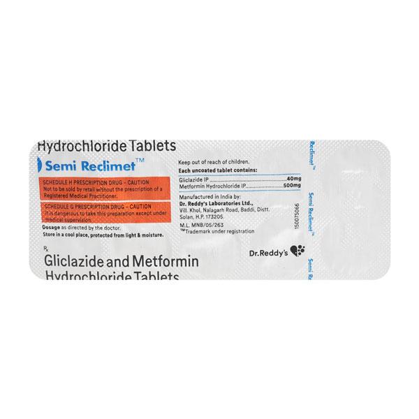 Semi Reclimet Tablet 10'S - Diabetes-Ant