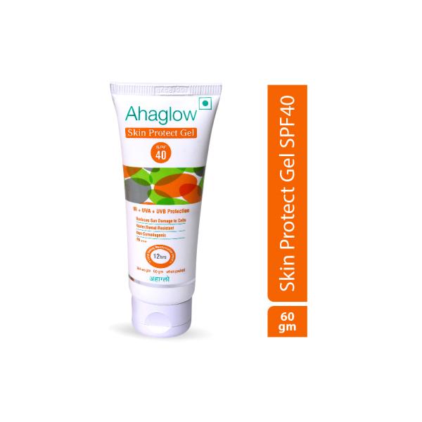 AHAGLOW SPF 40 PA+++ SKIN PROTECT Gel 60gm - Sunscreen Preparations-Emo