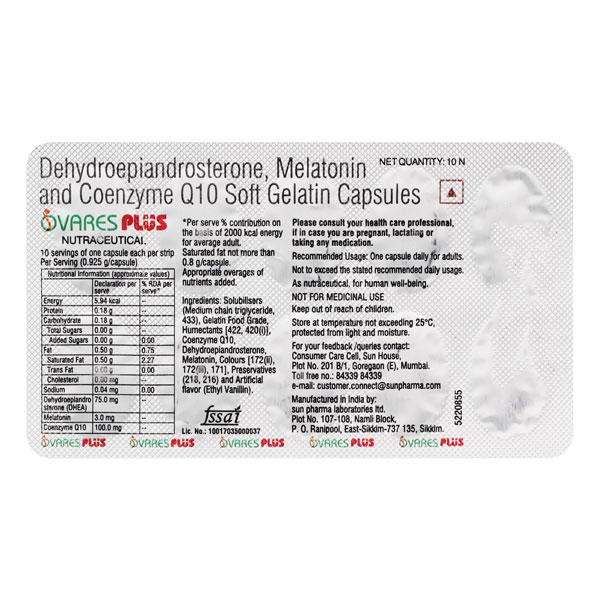 OVARES PLUS NUTRACEUTICAL Soft Gelatin Capsule 10's - Hormonal Therapy-Oth