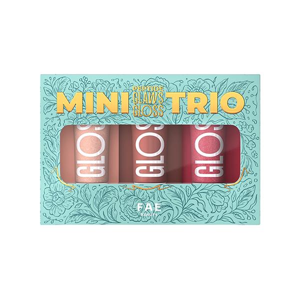 Netmeds | FAE Beauty Mini Peptide Lip Gloss Trio - Festive Edition, Shades - Stunning, Slaying, Popping 15 ml