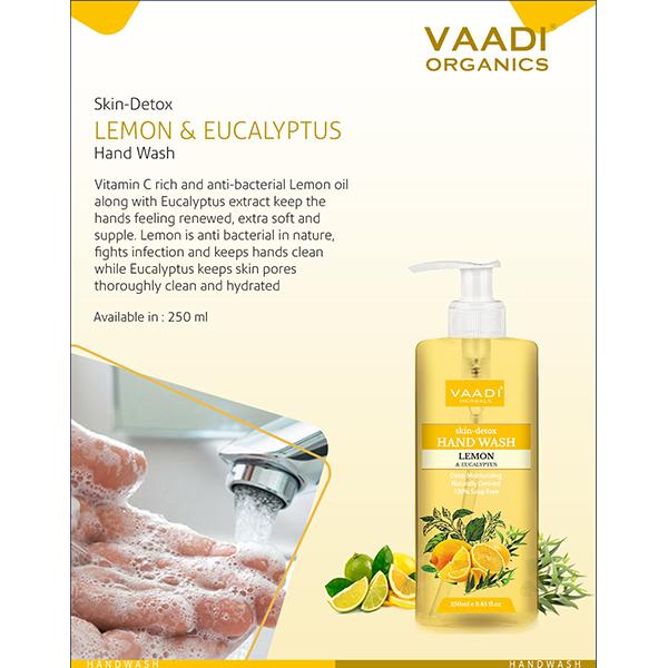Vaadi Herbals Skin-Detox Lemon & Eucalyptus Hand Wash 250 ml - Hand Wash & Soaps