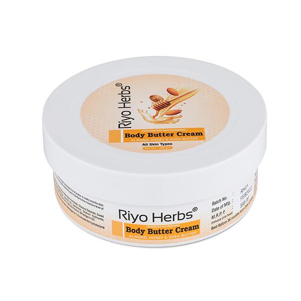 Riyo Herbs Advanced Nourishing Body Butter Cream - Almond, Honey & Shea Butter 200 gm