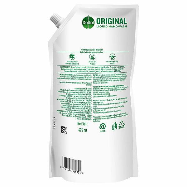 Dettol Original Liquid Handwash (Buy 1 Get 1 Free) 675 ml - Hand Wash & Soaps