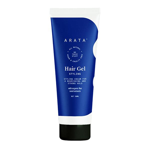 Netmeds | Arata Natural Hair Gel for Styling, Shaping, Strong Hold and with Organic Flaxseed and Extracts 50ml