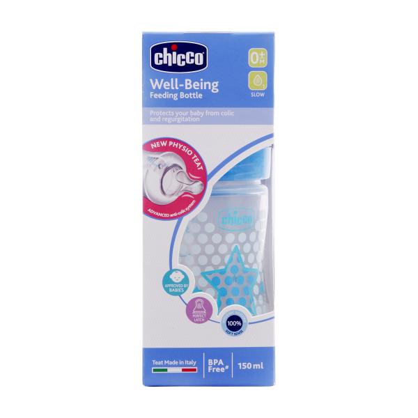 Netmeds | Chicco Wellbeing Feeding Bottle - Blue 150 ml