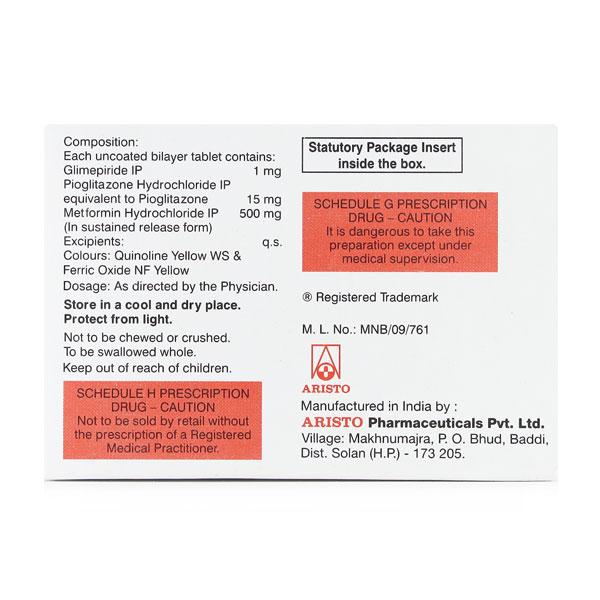 Triopil 1mg Tablet 10'S - Diabetes-Ant
