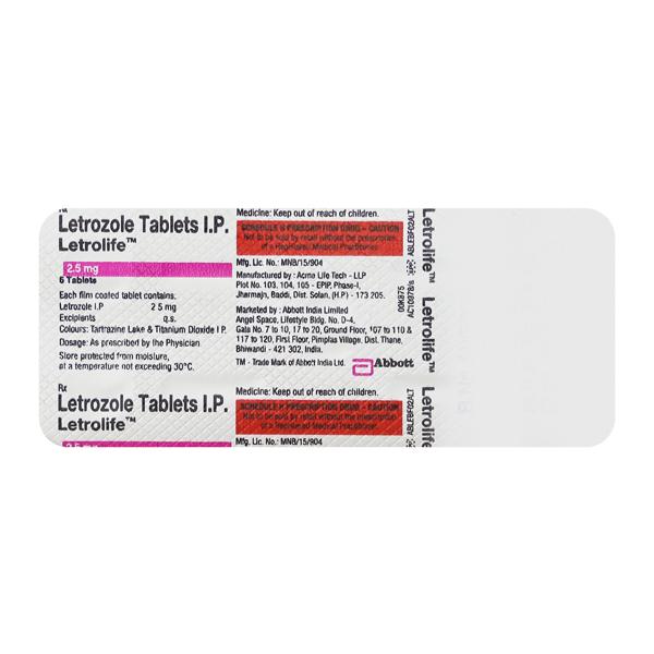 Letrolife 2.5mg Tablet 5'S - Cancer Oncology-Hor