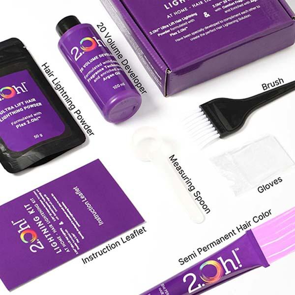 2.Oh! Semi Permanent Hair Color + Lightning Kit - Pastel Pink Combo 1's - Hair Creams