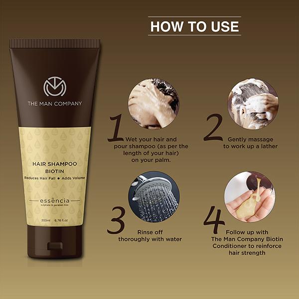 The Man Company Biotin Hair Shampoo for Hair Growth 200 ml - Shampoos