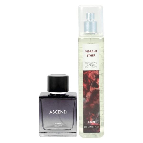 Ajmal Ascend EDP & Vibrant Ether EDT For Men & Women Combo Pack Of 2 350 ml - Perfumes (Edt/Edp)