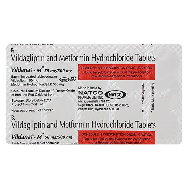 VILDANAT M 50/500mg Tablet 10's - Diabetes-Ant