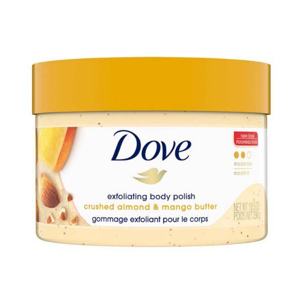 Dove Exfoliating Body Polish Scrub Crushed Almond and Mango Butter for Dry Skin 298 gm - Scrubs & Exfoliants