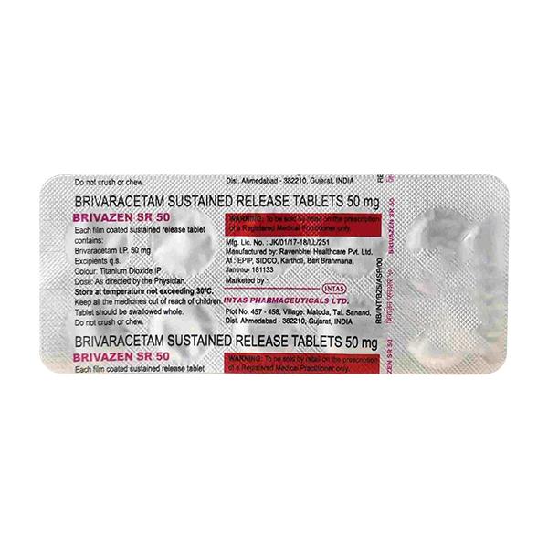 BRIVAZEN SR 50 Tablet 10's - Epilepsy/Convulsion-Ant